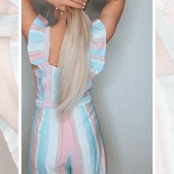 Vici Dolls Ruffle Pastel Striped Romper - Picture 5 of 13